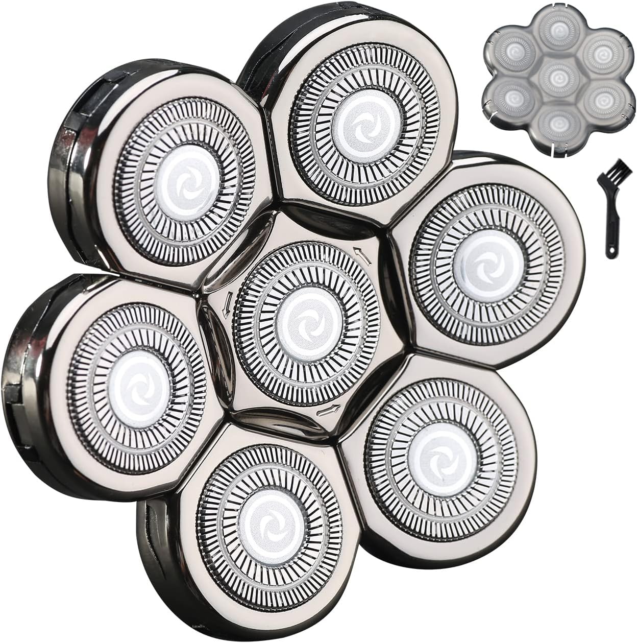 71iywcBbiBL._AC_SL1300_.jpg 7-Blade Silver Electric Shaver Replacement Pack - Image 1