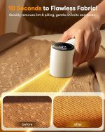 6-Blade Rechargeable Fabric Shaver with LCD Display Pearl White - Image 2